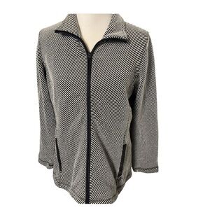 T by Talbots Striped Blue and White Women's Jacket